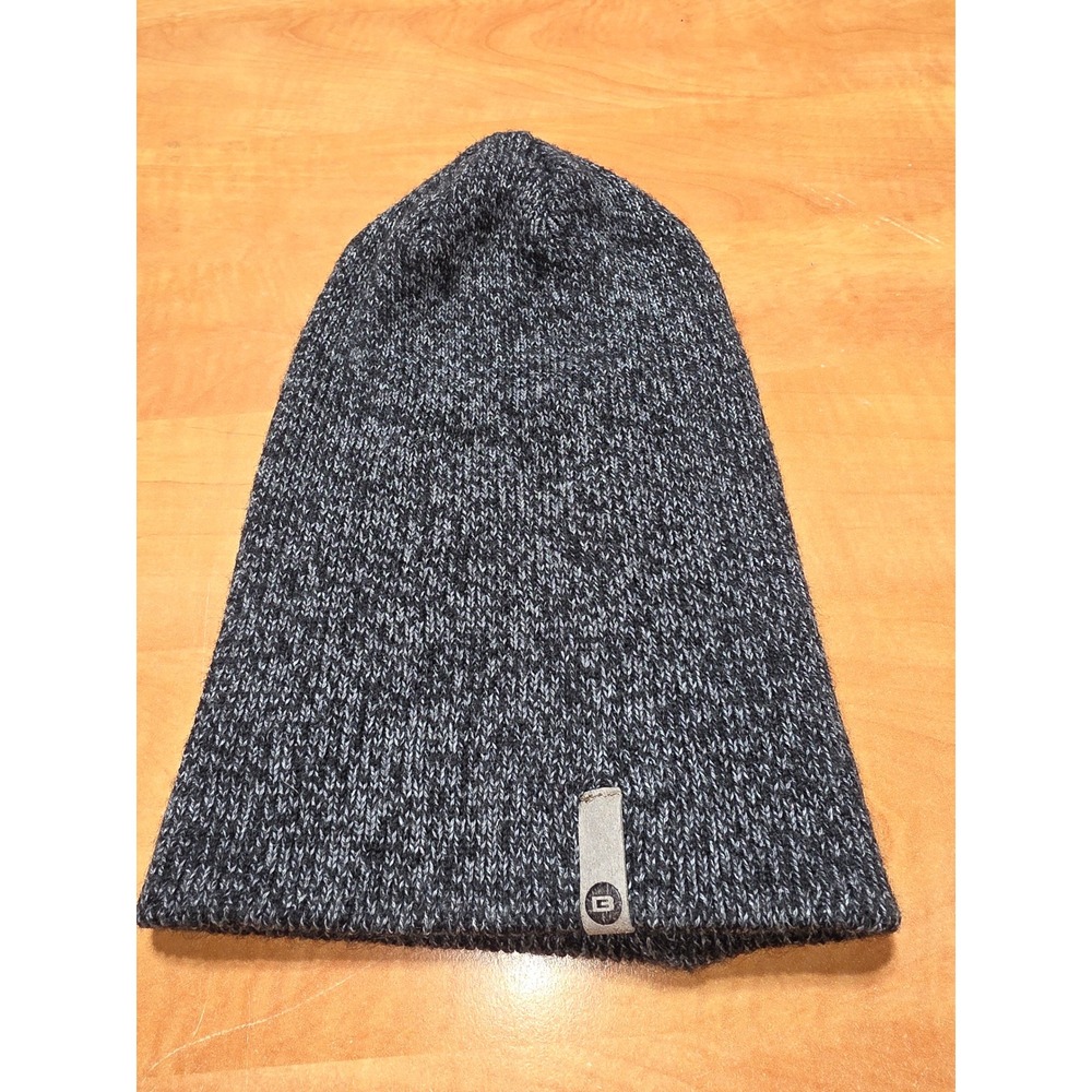 Bula‎ Mens Gray Black Marled Wool Blend Knit Beanie Hat Made in Canada 1171013